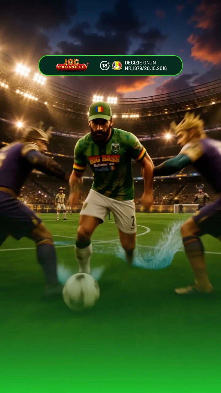 Big Bass character playing football
